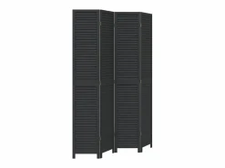 Tabique divisorio de 4 paneles en madera maciza de paulownia negra^