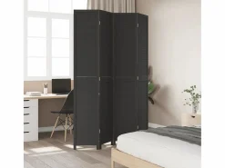 Tabique divisorio de 4 paneles en madera maciza de paulownia negra^