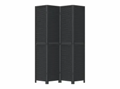 Tabique divisorio de 4 paneles en madera maciza de paulownia negra^