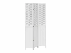 Biombo|Tabique divisorio de 3 paneles en madera maciza de paulownia blanca