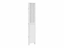 Biombo|Tabique divisorio de 3 paneles en madera maciza de paulownia blanca