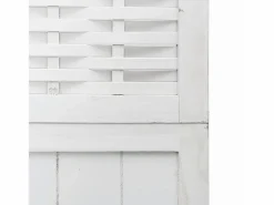 Biombo|Tabique divisorio de 3 paneles en madera maciza de paulownia blanca