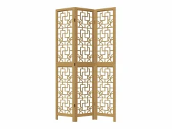 Tabique divisorio de 3 paneles en madera maciza de paulownia marrón Marru00f3n Sale