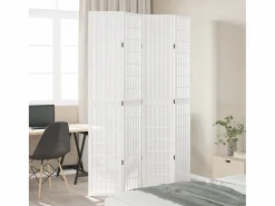Tabique divisorio de 4 paneles en madera maciza de paulownia blanca^ Hot