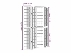 Tabique divisorio de 4 paneles en madera maciza de paulownia blanca^ Hot