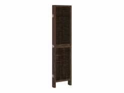 Tabique divisorio de 5 paneles en marrón oscuro fabricado en paulownia maciza Marru00f3n Discount