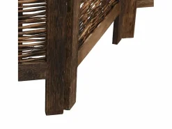 Tabique divisorio de 5 paneles en marrón oscuro fabricado en paulownia maciza Marru00f3n Discount