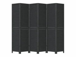 Tabique divisorio de 6 paneles en madera maciza de paulownia negra^ Outlet