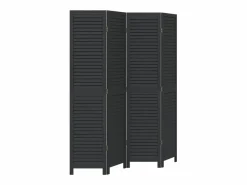 Tabique divisorio de 4 paneles en madera maciza de paulownia negra^ Online