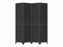 Tabique divisorio de 4 paneles en madera maciza de paulownia negra^ Online