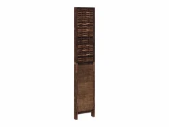 Tabique divisorio de 4 paneles de paulownia maciza en color marrón oscuro^ Sale
