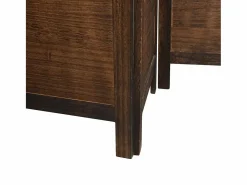 Tabique divisorio de 4 paneles de paulownia maciza en color marrón oscuro^ Sale