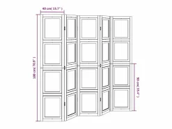 Tabique divisorio de 5 paneles en madera maciza de paulownia blanca^ Best
