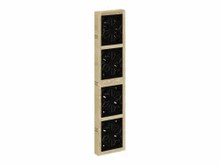 Tabique divisorio de 6 paneles en marrón y negro, paulownia maciza Marru00f3n Outlet