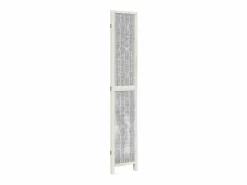 Biombo|Tabique divisorio de 3 paneles en madera maciza de paulownia blanca