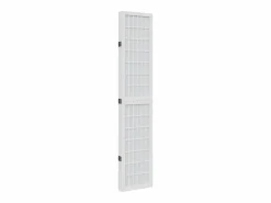 Biombo|Tabique divisorio de 5 paneles en madera maciza de paulownia blanca