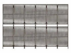 Tabique divisorio de mimbre de resina marrón de 6 paneles Marru00f3n Outlet