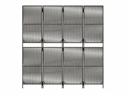 Tabique divisorio de mimbre de resina de 4 paneles Gris Clearance