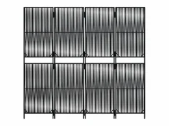 Tabique divisorio de mimbre de resina negra de 4 paneles Negro Sale