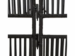 Tabique divisorio de mimbre de resina negra de 4 paneles Negro Sale