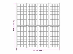 Tabique plegable 4 paneles 160x170 cm^ Online