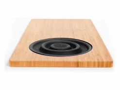 Materiales Y Utensilios De Cocina|Tabla de cortar de bambú con colador de plástico, 58 x 29 x 1,8 cm - Natural y negra