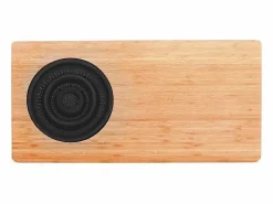 Materiales Y Utensilios De Cocina|Tabla de cortar de bambú con colador de plástico, 58 x 29 x 1,8 cm - Natural y negra
