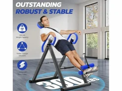 DripeX Tabla de culturismo plegable, entrenador de gravedad, carga máxima. 136 kg, para el tamaño del usuario de 150 a 195 cm Negro Outlet