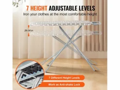 Tabla de Planchar SucceBuy, Gran Superficie de Planchado, 129,5 x 33 Cm, 4 Capas Marru00f3n New