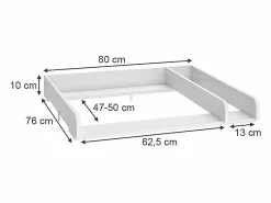 Tablero cambiador 80x76x10 wicko^Vicco