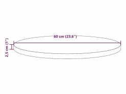 vidaxl Mueble Bar|Tablero de mesa redondo madera maciza de pino marrón Ø60x2,5 cm