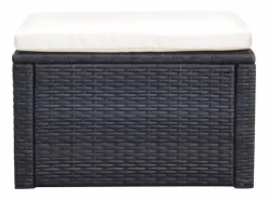 Taburete / reposapiés Resina tejida 53 x 53 x 30 cm Marrón Marru00f3n Hot