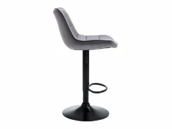 Vente-unique taburete alto ajustable terciopelo metal LIMA II (lote de 2) Gris Outlet