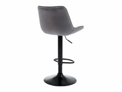 Vente-unique taburete alto ajustable terciopelo metal LIMA II (lote de 2) Gris Outlet