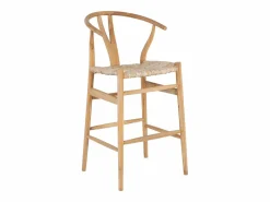 Vente-unique taburete alto de teca y mimbre - Natural - POGIANA Color natural claro Best
