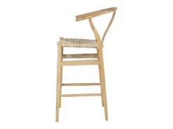 Vente-unique taburete alto de teca y mimbre - Natural - POGIANA Color natural claro Best
