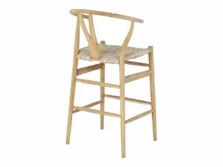 Vente-unique taburete alto de teca y mimbre - Natural - POGIANA Color natural claro Best