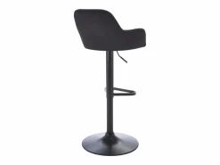 Vente-unique Muebles De Bar|Taburete Alto|Taburete alto de terciopelo y metal - Altura ajustable - - ELEANA
