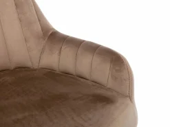 Vente-unique Muebles De Bar|Taburete Alto|taburete alto de terciopelo y patas madera de haya - - ELEANA
