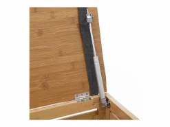Taburete baúl de almacenamiento de bambú 35 x 35 cm^Five Outlet