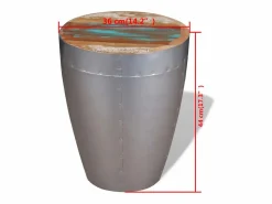 vidaxl Taburete de aviador madera maciza reciclada Color natural claro Online