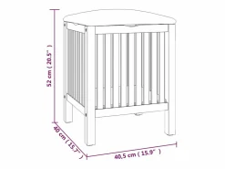Taburete de baño 40,5x40x52 cm Madera maciza de nogal^ Clearance