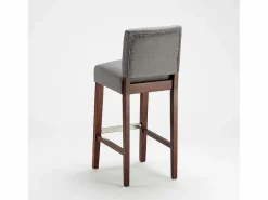 AHD Taburete de bar Cocina de madera estilo Henriksdal alto 74 cm Comfort XL - Gris Discount
