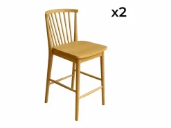 Taburete de bar con barrotes de madera de hevea, set de 2 natural^Sweeek New