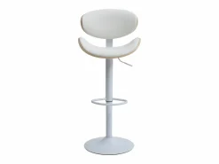 Taburete de bar de piel sintética - Altura ajustable - Natural claro y Blanco - MONTENEGRO^Vente-unique Outlet