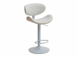 Taburete de bar de piel sintética - Altura ajustable - Natural claro y Blanco - MONTENEGRO^Vente-unique Outlet