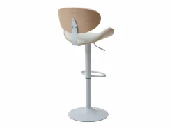 Taburete de bar de piel sintética - Altura ajustable - Natural claro y Blanco - MONTENEGRO^Vente-unique Outlet