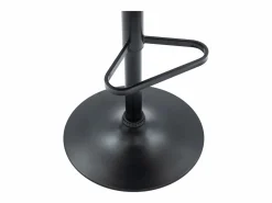Vente-unique Taburete de bar de terciopelo y metal negro - Altura ajustable - - ELEANA Terracota Online