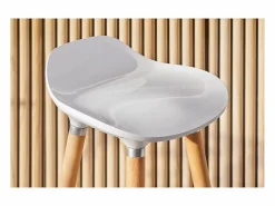 Miliboo Taburete de bar diseño escandinavo lote de 2 GILDA Blanco Hot