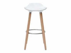 Miliboo Taburete de bar diseño escandinavo lote de 2 GILDA Blanco Hot